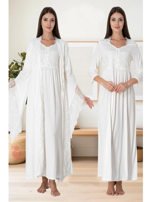 Gecem Giyim Effortt 3010  Sabahlıklı Lohusa Gecelik Takımı