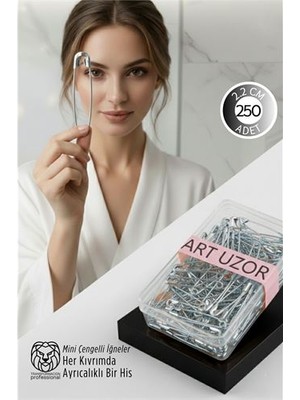 Gümüş Mini Çengelli Iğne Seti 250 Adet - 2.2 cm Paslanmaz Metal Tasarım Hobi Terzi Aksesuarı