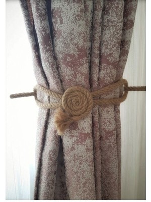 6 Adet Fon Perde Aksesuarı Braçol Tül Perde Tutacağı Perde Süsü Spiral Jüt Halat Estetiği