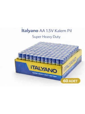 Italyano Aa 1.5V Kalem Pil 60 Adet Super Heavy Duty 15 Paket