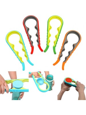 4 Fonksiyonlu Plastik -Silikon Şişe Kavanoz Kapağı Açma Aparatı