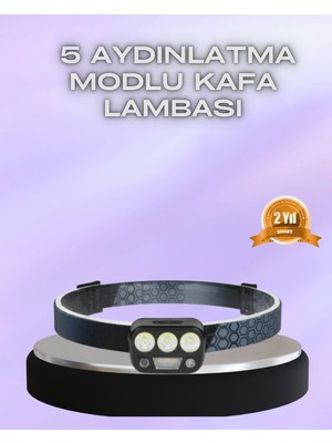 El Hareket Sensörlü LED Kafa Feneri 5 Mod Ayarlanabilir