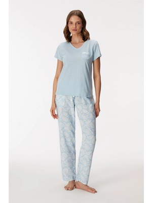 Gecem Giyim Anıl 11351 Kadın T-Shirt ve Pantalon Takım