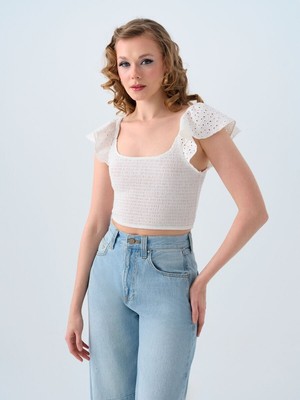 Loft Crop Kadın Bluz K.kol