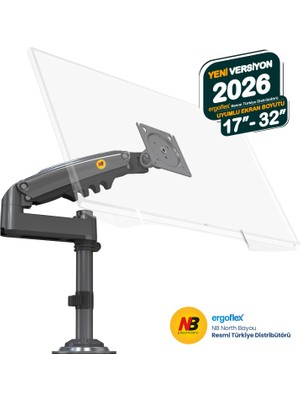 Ergoflex Nb H100 Amortisörlü Masaya Monte Televizyon & Monitör Tutucu Kol Stand