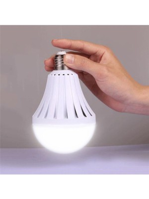 Pazariz 4 Adet 9 Watt LED Ampul Renkli Şarjlı Acil Aydınlatma ve Kamp Lamba Modern Tasarım