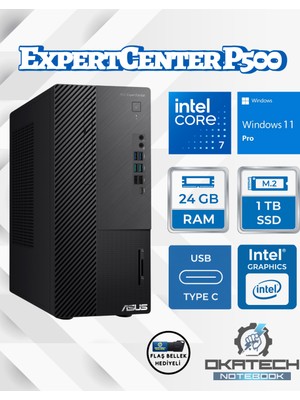 Asus Expertcenter P500MV-C724016512B0D  Core 7-240H 24GB Ram 1 Tb SSD WİN11PRO Masaüstü Bilgisayar + USB Bellek
