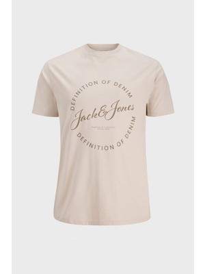 Jack & Jones Jjgrayson Pamuklu Relaxed Fit Baskılı Bisiklet Yaka T Shirt Erkek T Shirt 12288377