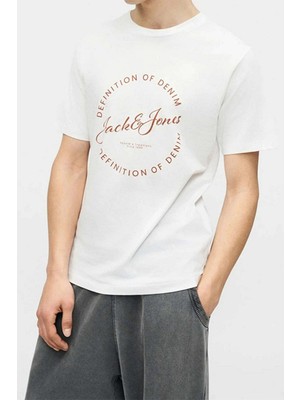 Jack & Jones Jjgrayson Pamuklu Relaxed Fit Baskılı Bisiklet Yaka T Shirt Erkek T Shirt 12288377