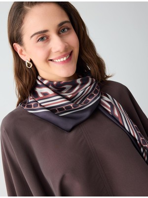Jimmy Key Kahverengi Çizgi Desenli Dokuma Eşarp