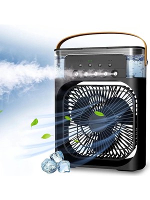 Taşınabilir Işıklı 5 Spreyli Vantilatör Buzlu Buharlı Vantilatör Mini Fan Nemlendirici