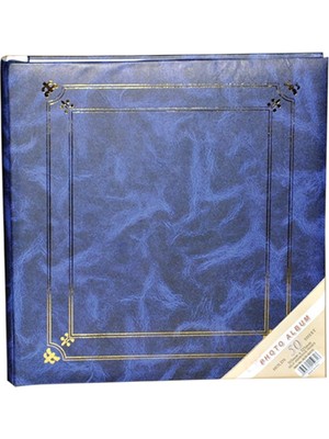 Aledo Mavi Manyetik Yapışkanlı Ciltbezli Fotoğraf Albümü 31x32 cm 50 Yaprak Serbest Kesim