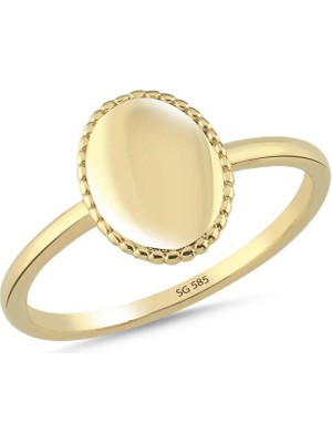 Sembol Gold 14 Ayar Kişiye Özel Isim Yazılabilir Altın Yüzük