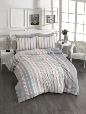 Pamuklu Gri Çarşaflı Çift Kişilik Nevresim Takımı 200X220