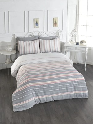 Pamuklu Gri Çarşaflı Çift Kişilik Nevresim Takımı 200X220