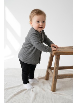 MiaBaby Likralı Gofre Bebek Hırka