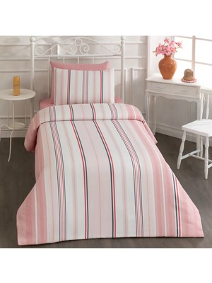 Pamuklu Pudra Tek Kişilik Çarşaflı Nevresim Takımı 160 x 220