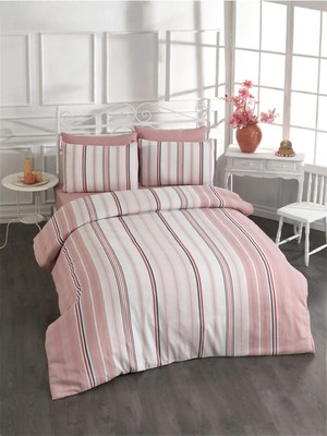 Pamuklu Pudra Çarşaflı Çift Kişilik Nevresim Takımı 200X220