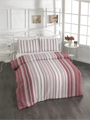 Pamuklu Bordo Çarşaflı Çift Kişilik Nevresim Takımı 200X220