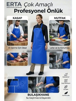 Erta Su Geçirmez Endüstriyel Önlük – Leke Tutmaz, Uzun Ömürlü Kasap & Mutfak Önlüğü