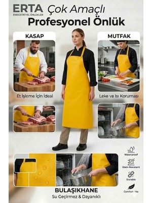 Erta Su Geçirmez Endüstriyel Önlük – Leke Tutmaz, Uzun Ömürlü Kasap & Mutfak Önlüğü
