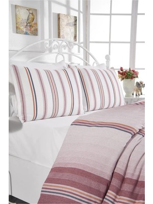 Pamuklu Bordo Çarşaflı Çift Kişilik Nevresim Takımı 200X220