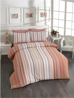 Pamuklu Kiremit Çarşaflı Çift Kişilik Nevresim Takımı 200X220