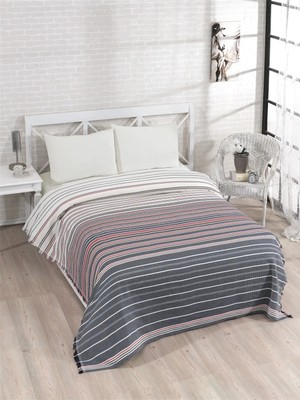 Pamuklu Lacivert Çarşaflı Çift Kişilik Pike Takımı 200X230