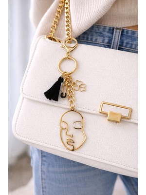 Modex Yonca Çengelli Iğne Detay Kadın Figürü Çanta Aksesuarı Anahtarlık