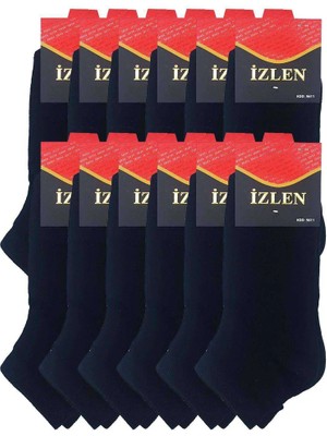 Siyah Erkek Kısa Spor Çorap 12 Çift