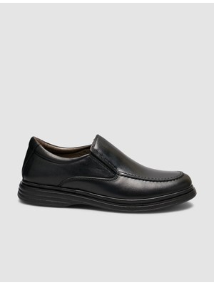 Cabani Siyah Hakiki Deri Erkek Klasik Loafer Ayakkabı