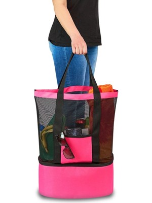 Ankaflex Buzluklu Bölmeli Plaj Çantası Kadın Omuz Askılı Sıcak Soğuk Tutan Termos Çanta