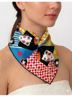 Tarzını Seç Lacivert Queen Fular / Bandana / Aksesuar 48X48 cm