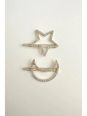 Modex Kristal Taşlı Ay Yıldız Yan Toka