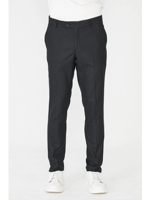White Stone Siyah Modern Kesim Klasik Erkek Kumaş Pantolon