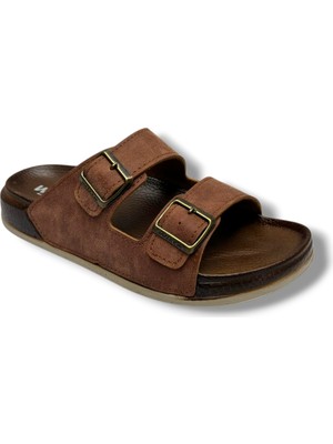 Witta 55201-26 Deri Çift Bant Anatomik Terlik 36-40