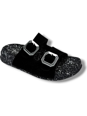 Polen 1001-26 Mozaik Desen Anatomik Çift Tokalı Kadın Terlik