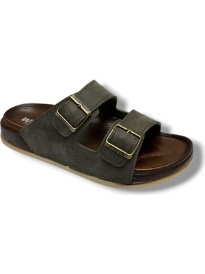 Witta 55201-26 Deri Çift Bant Anatomik Terlik 36-40