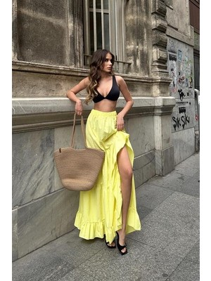 Ne Verelim Size Audrey Fıfrlı Yırtmaç Detay Etek 4037