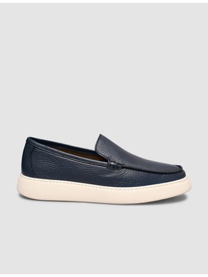 Cabani Hakiki Dana Deri Lacivert Erkek Loafer Ayakkabı
