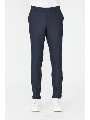 White Stone Lacivert Modern Kalıp Erkek Klasik Kumaş Pantolon