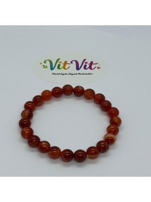 vitvit Akik Doğal Taş Misinalı Bileklik 8mm