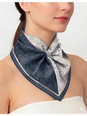 Tarzını Seç Lacivert Royal Fular / Bandana / Aksesuar 48X48 cm