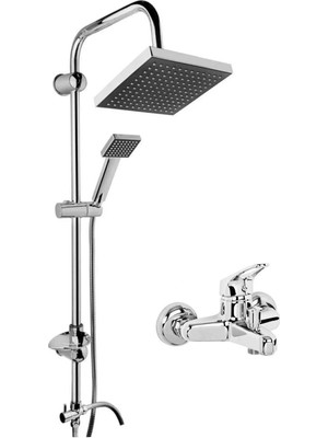 Moonshop Moosnhop Robot Kare Tepe Duş Robotu Çok Fonksiyonlu Yağmurlama Duş Seti Aç Kapa Banyo Bataryalı