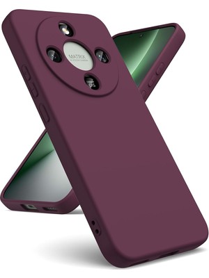 Nezih Case Honor Magic 8 Lite Uyumlu Kamera Korumalı Lansman Kadife Iç Yüzeyli (Şık Tasarım) Silikon Kapak