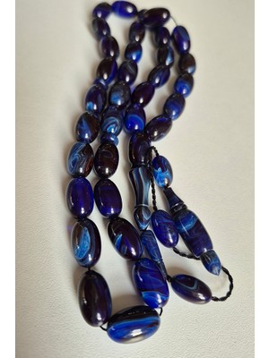 Zenaatkar 10X17MM Büyük Boy Lacivert Hareli Katalin Tesbih