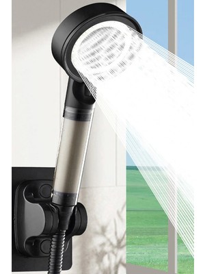 Moonshop Duş Başlığı 5 Fonksiyonlu Çelik Su Tasarruflu Filtreli Turbo Jet Duş Başlığı Beyaz