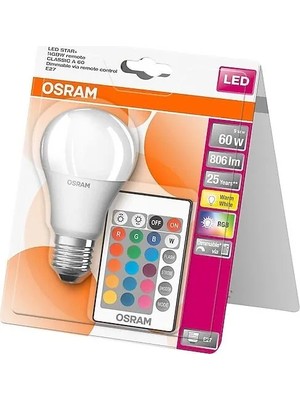 Osram 9.4W Uzaktan Kumandalı Rgbw E-27 806 Lümen LED Ampul