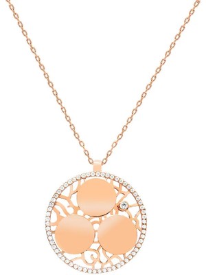 Tesbihane Zirkon Taşlı Rose Renk Kişiye Özel Üç Isim Veya Harf Yazılı 925 Ayar Gümüş Kadın Kolye