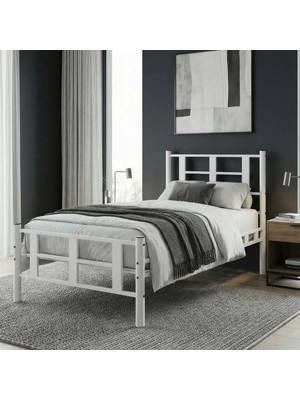 Decofer Karma Tek Kişilik Beyaz Metal Karyola